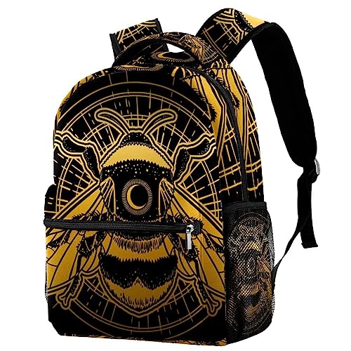 Sac à dos classique motif abeilles idéal pour les cours au lycée et sorties en ville