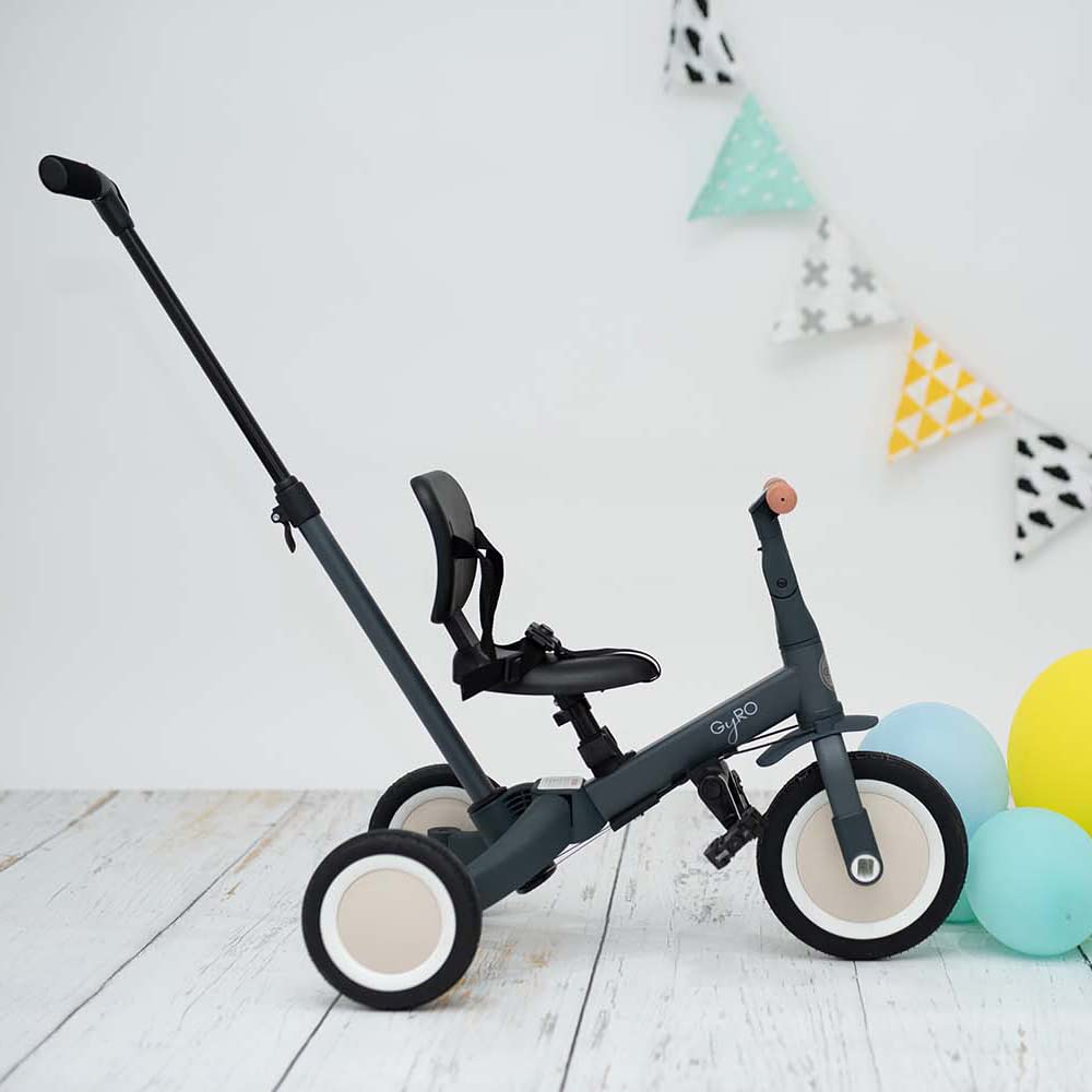 Olmitos Gyro Tricycle évolutif 5-en-1 pour enfants de 1 à 5 ans Adaptable et modulable avec ou sans pédales Gris