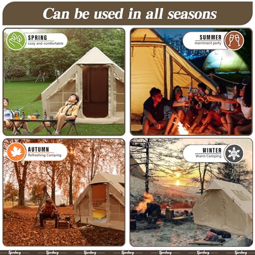 TIGERXBANG Carpa Inflable para Camping, para 4 Personas, Fácil montaje, Cabina de lujo para 4 estaciones, Impermeable y cortaviento con ventanas panorámicas miniatura 7