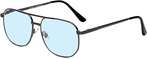Calabria 1106 Pilot - Gafas de lectura con filtro de luz azul para hombre, diseño de 1.50 Gunmetal