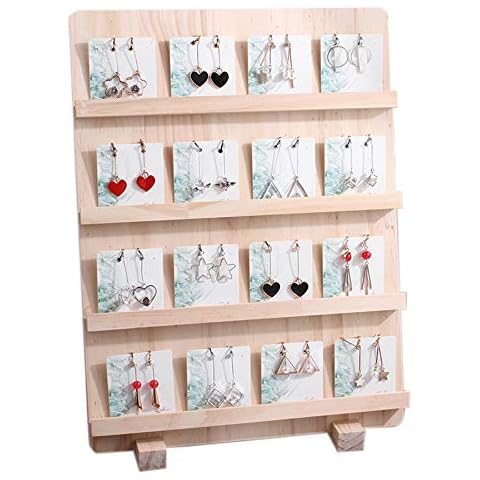 YIZAN Wood Jewelry Display Necklace Charms Jewelry Display Pendant Earrings Card Style Pendant Display Tag Card 4 Layers Cover
