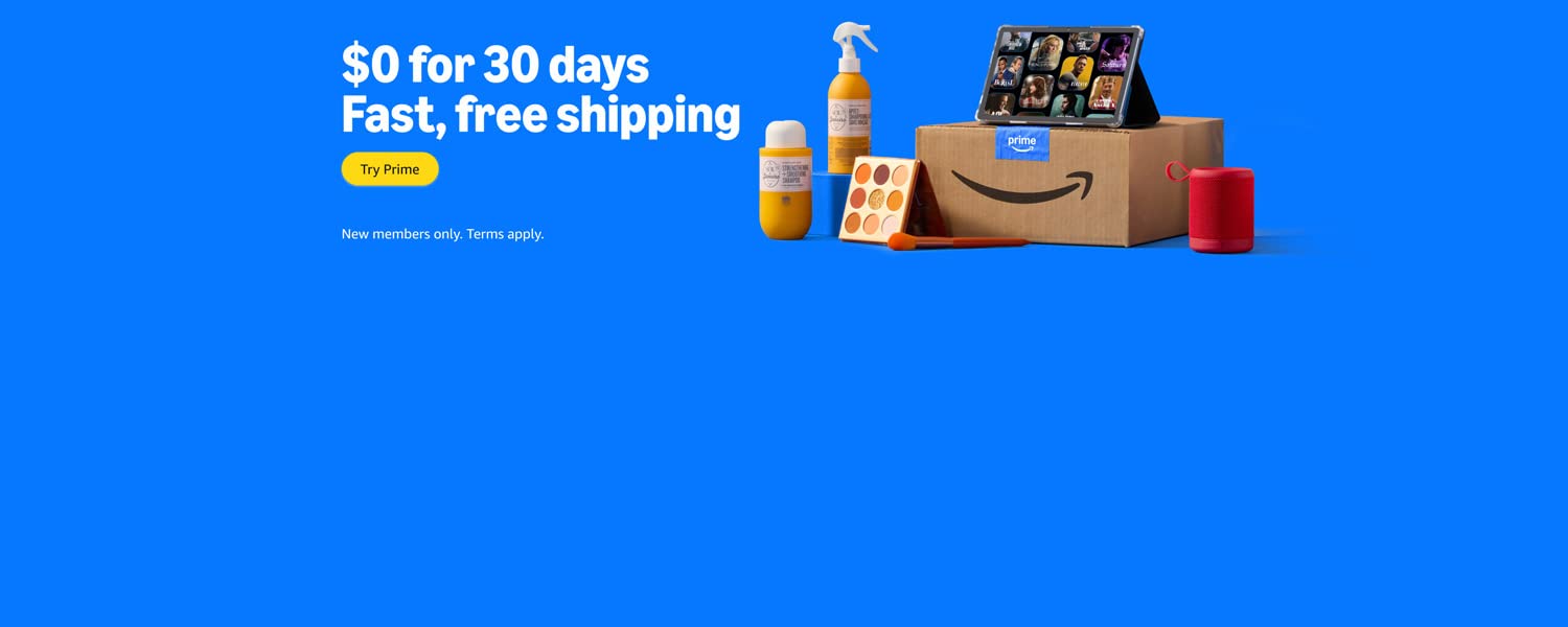 $0 for 30 days
Fast, free shipping
Try Prime