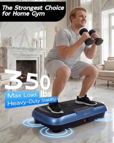 Image of Vibration Plate Exercise Machine, Vibrating Plate for Lymphatic Drainage Weight Loss, Full Body Shake Plate with Resistance Bands, Bluetooth, Vibration Board for Wellness Home Gyms Workout Gifts