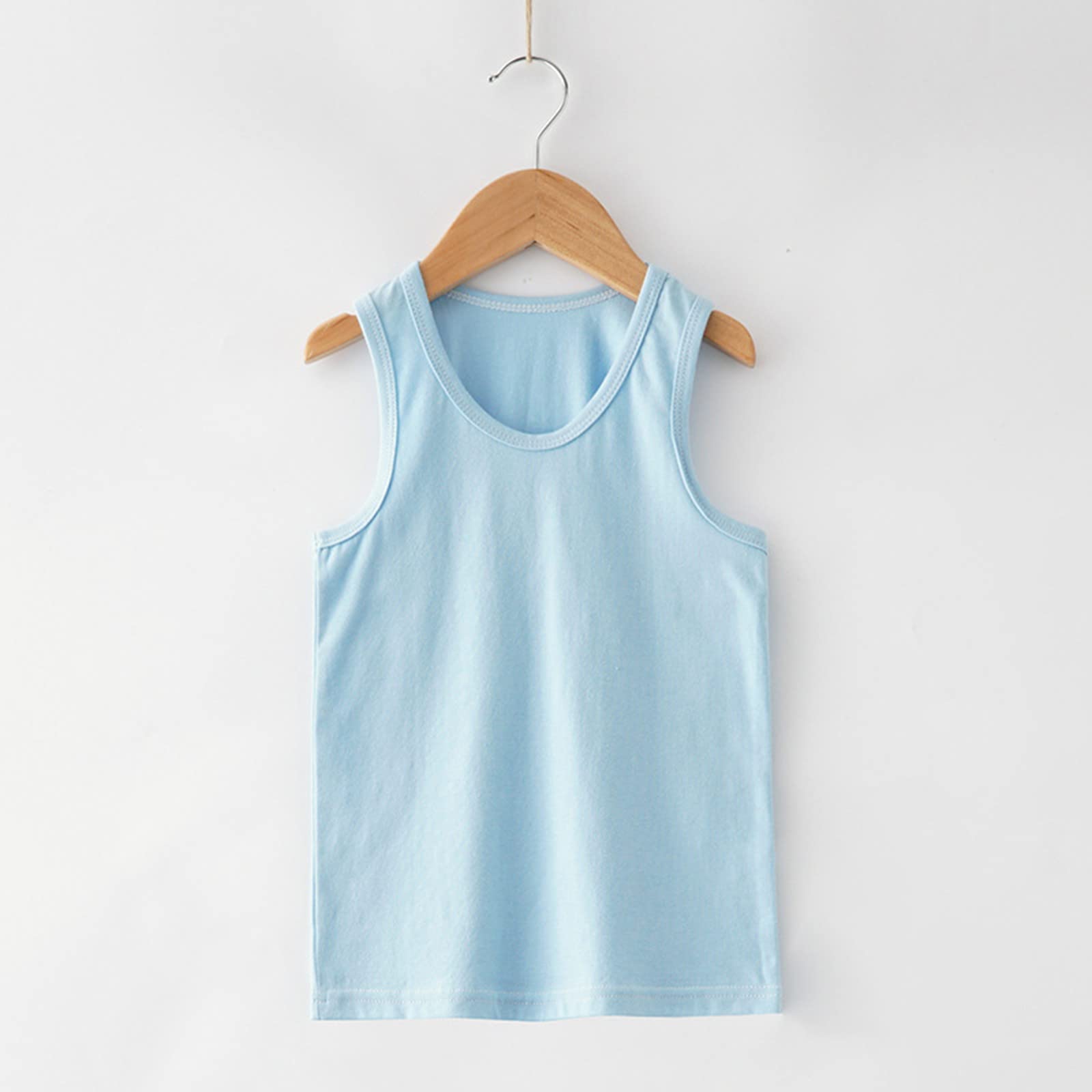Babies, Toddlers, and Girls' Tank Top Racerback Crop Top Solid Sleeveless Sports Dance Top Dancewear Ballet Gymnastics Sky Blue