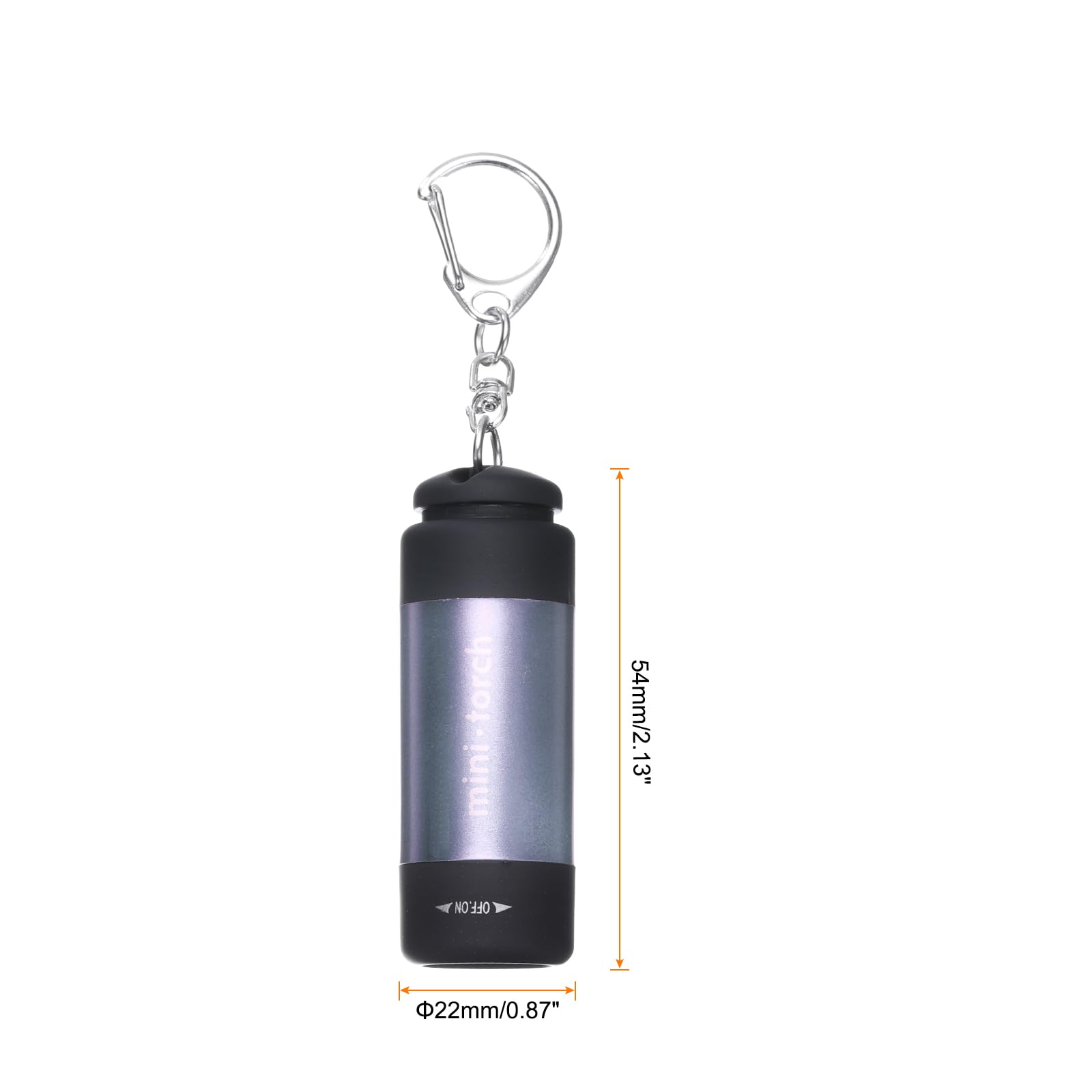 PATIKIL 2.56Inch Mini Keychain Flashlight, Pocket LED Flashlight Portable Torch USB Rechargeable for Outdoor Camping Party Purple - Image 2