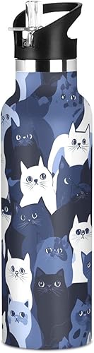 Miniatura 9 de Sweet Savannah Cats Brown, Sports Water Bottle with Handle Keeps Hot and Cold Lightweight for Bike Running Sports Travel Gym