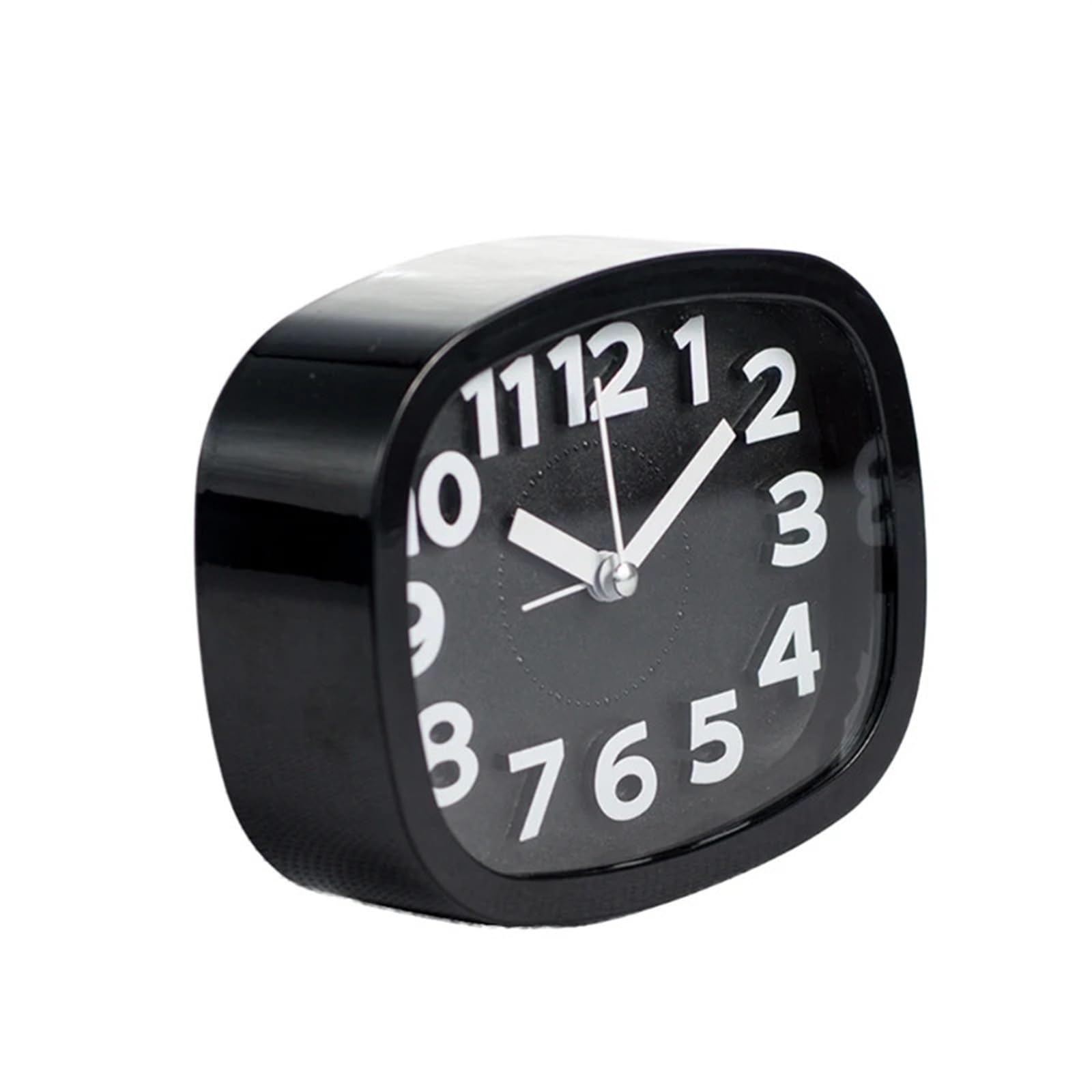LUYSGBXR Alarm Clock Mini Mute Alarm Clocks, Battery Bedside Desk Table, Home Decor, Kid's Creat Gifts, Square Portable Candy Colors(Black)