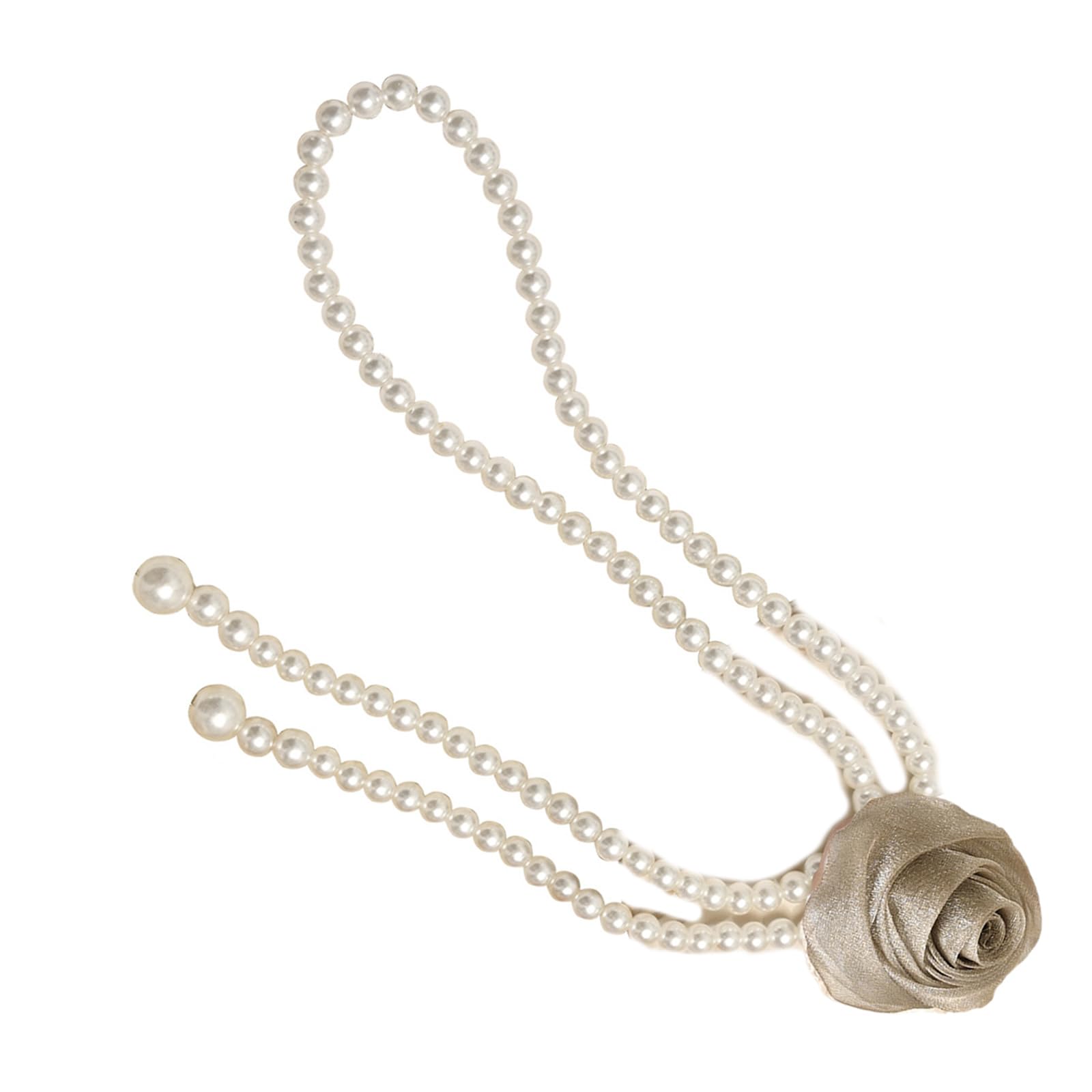 Buxuaaaa Decorative Rose Curtain Ties Artificial Pearls Rope Curtain Tiebacks Ideal for Home Decors Buckles Color Creative