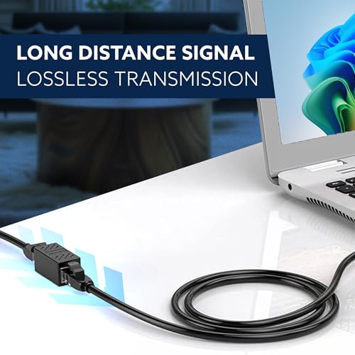 Image of AGARO Cat8 Ethernet Extender Female to Female RJ45 Coupler Adapter, 8P8C Inline LAN Connector for Cat6 /Cat7 /Cat8 Cable Extension, Network Cable Joiner, High-Speed, Stable Connection, Pack of 1