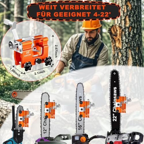 Image of Chainsaw Sharpening Device, Portable Chainsaws with Spikes and Brushes as well as Tool with Hand Operated Saws and Saws, Golden Chainsaw for Gardeners