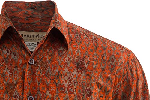 Fire Diamonds Tropical Hawaiian Cotton Batik Shirt2