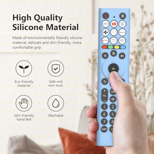 Image of RAYA Silicone Cover Compatible with 2026 Hisense TV Remote E7Q / E75Q / U7Q / A4Q / A6Q / A7Q / Q6Q Model TV Remote Protection Case (Blue)