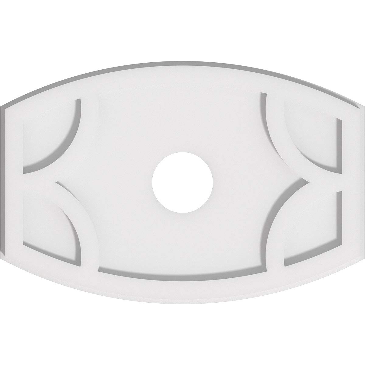 Ekena Millwork CMP18X12KY-03000 Kailey Architectural Grade PVC Contemporary Urethane Ceiling Medallions 18"W x 12"H x 3"ID x 9 3/4"C x 1"P