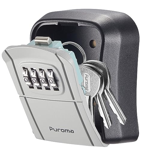 Puroma Key Lock Box Combination Lockbox Wall-Mounted Key Storage Box for House...