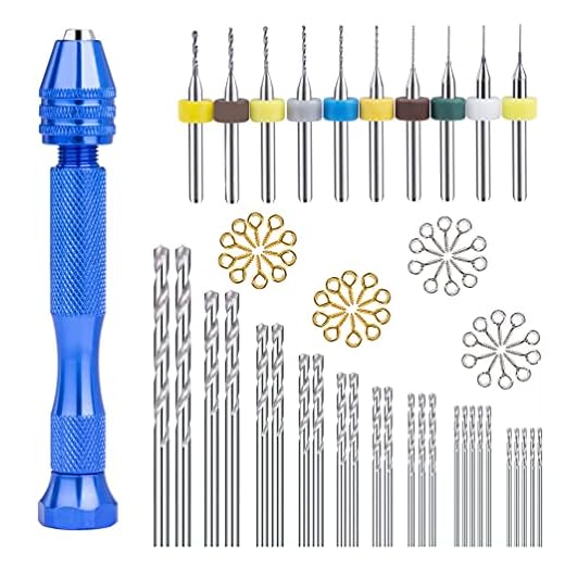 Mini Taladro Manual Modelismo de Herramientas Modelismo Naval de Brocas de Precisión para Madera, Joyería, Resina, Nogal, ámbar, 76 Piezas