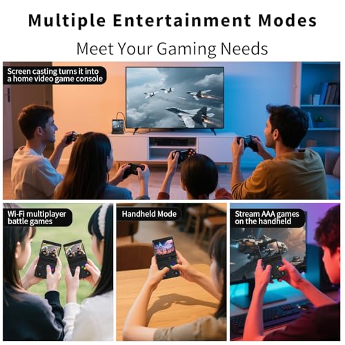 Image of Anbernic RG34XXSP Foldable Retro Handheld Game with 3.4 Inch IPS Screen Linux System Built-in 64G TF Card 5000+ Games Handheld Emulator Support 5G WiFi Bluetooth TV Output(Black)