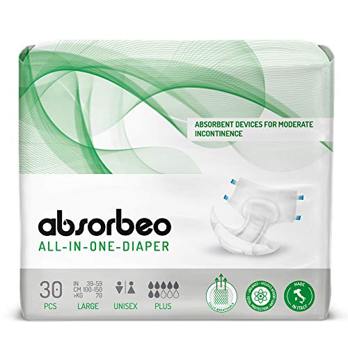 Absorbeo - Change Complet Plus - Dispositifs Absorbants pour Incontinence de Moyenne Intensité, Unisexe, Taille L (30 pièces par paquet) Cover