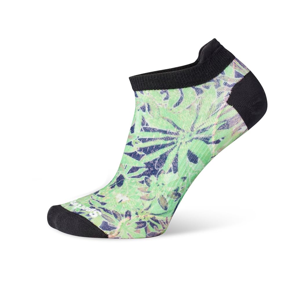 Smartwool SW001685D13L Women's Cycle Zero Cushion Dazed Daisy Print Low Ankle Socks Oasis L