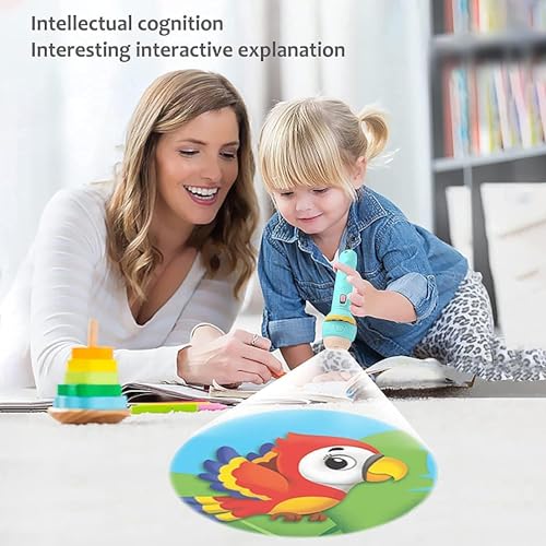 Image of Mini Projector Torch Toy, 3 Slides 24 Patterns Slide Flashlight Torch for Kids Projection Light Toy Slide Lamp Educational Learning Night Light (Pack of 1)