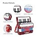 BGMUSER Accordion Instrument 17 keys Mini Accordian with Celluloid Body Strap for Beginners Acordeón (Red)