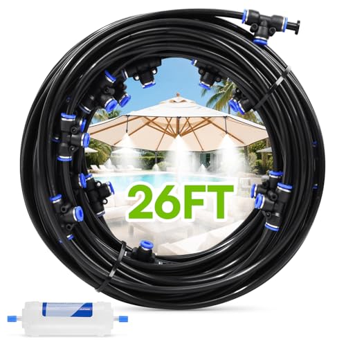 RAINPOINT 26FT Outdoor Misting System with Filter & Nozzles