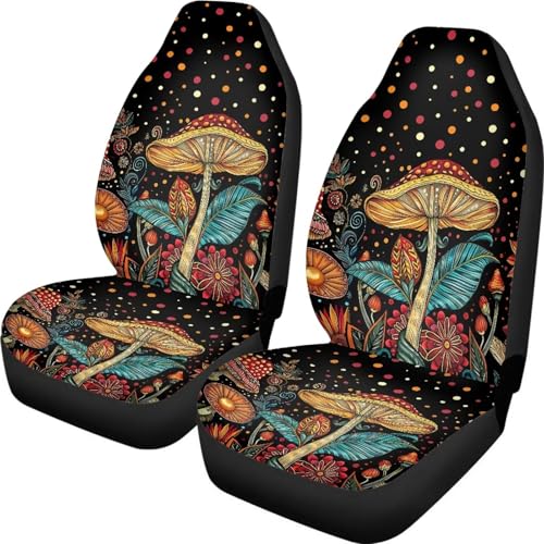 Housses de siège de voiture avant 52x138cm motif champignon pour SUV