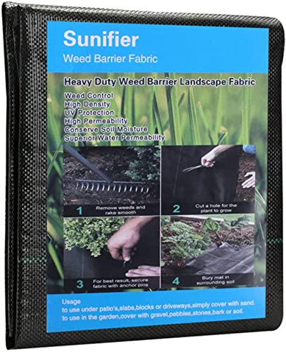 Weed Barrier Landscape Fabric Heavy Duty，Garden Fabric Weed Barrier，Black Mulch for Landscaping, Weed Blocker Fabric Garden Bed Cover Garden Supplies (5ft x 60ft)