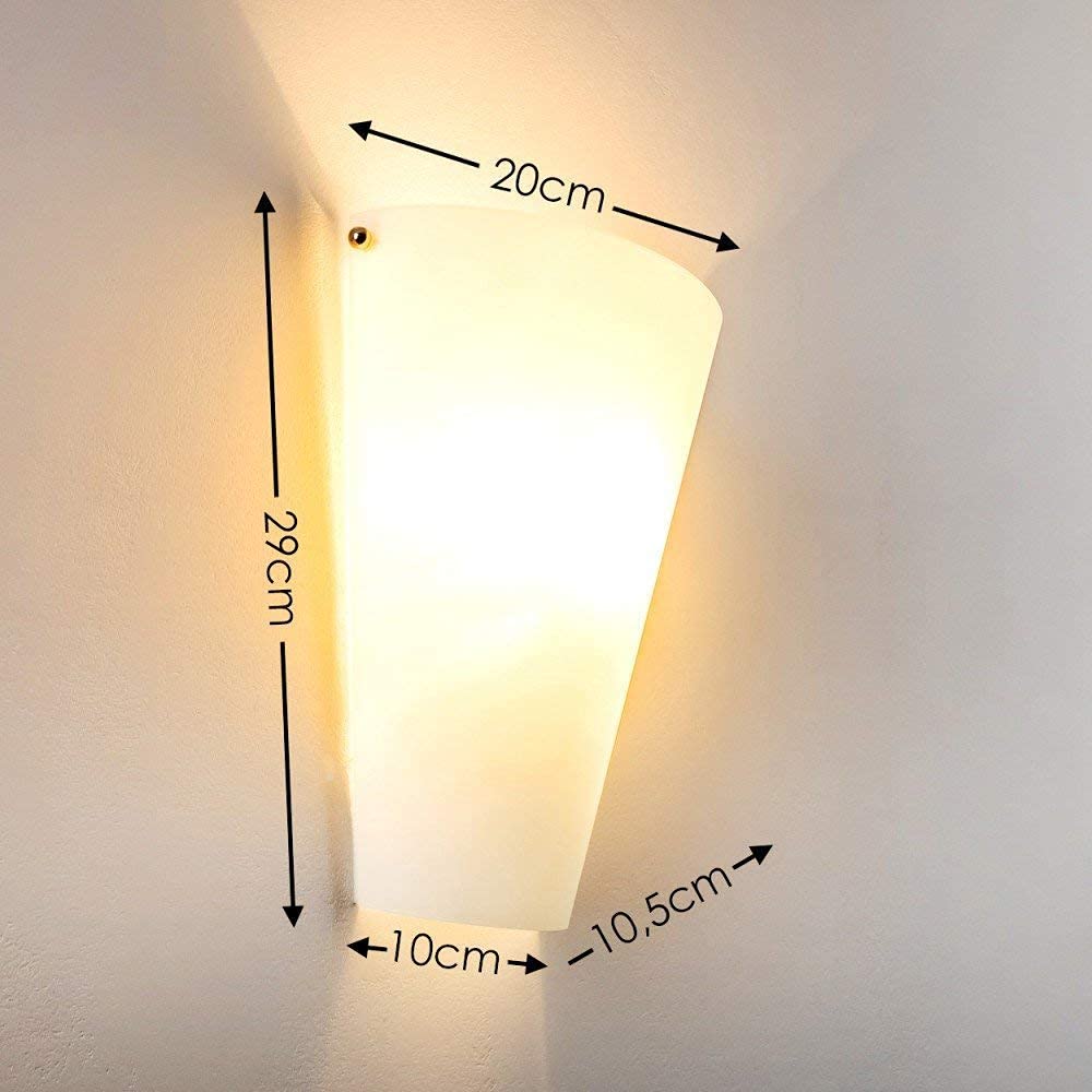 Wandleuchte Zera aus Metall/Glas in weiß, moderne Wandlampe mit Up & Down-Effekt, 1 x E27, Innenwandleuchte mit Lichteffekt, ohne Leuchtmittel