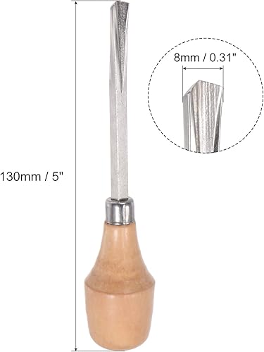 Miniatura 2 de uxcell Cuchillo para tallar cinceles de madera, 0.394 in cromado 45 # acero al carbono punta triangular herramienta de mano para carpintería Graver