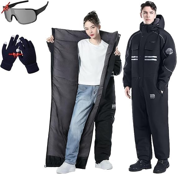 Combinaison Neige Pièce Adulte Combinaison Ski Isolée Imperméable Coupe Vent pour Temps Froid pour Adultes Homme Femme Plus Velvet,XXXXL