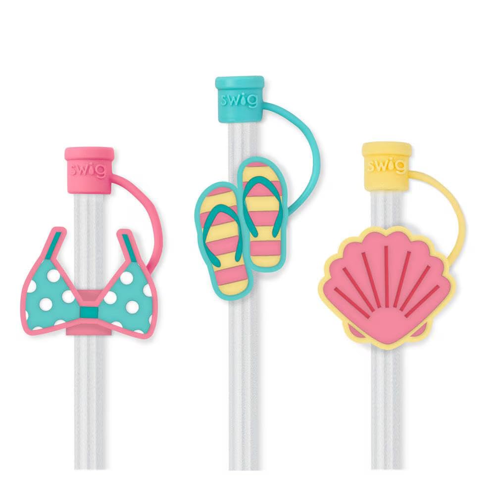 Swig Straw Toppers Set, 3 Reusable Straws with 3 Silicone Covers, Straw Cover Cap Customizable Length, Compatible with 40oz Tumblers, Tumbler