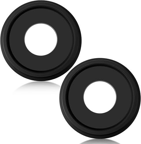 BBTO Medallón de techo de poliuretano, 2 piezas, cubiertas de luz para ventilador de techo negras, iluminación del hogar, medallones de techo para