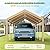 COBIZI Carport Canopy 12x20 Heavy Duty Car Tent Garage, Galvanized Frame Car Canopy Outdoor Shelter Waterproof & UV Protected with Built-in Sandbags for Car Boat Truck, Khaki