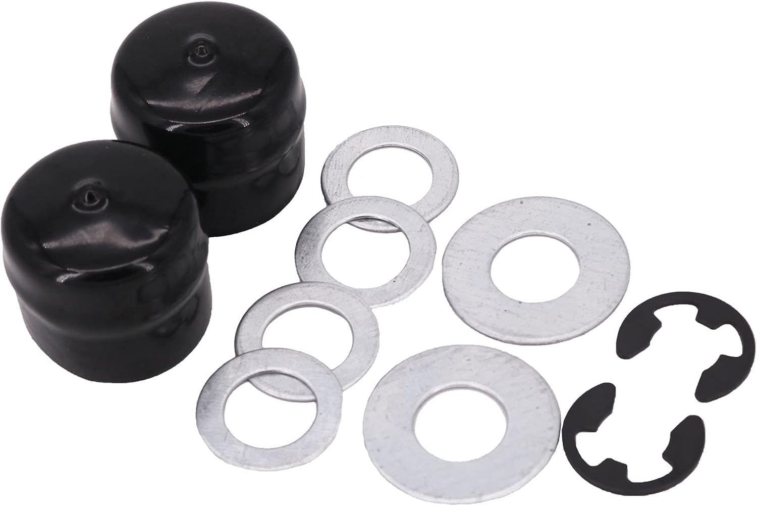 DVPARTS Front Wheel Hardware Kit for Poulan Pro Craftsman AYP Garden Tractor Lawnmower Includes Thrust Washers, Washers, E-Clips & Hub Caps