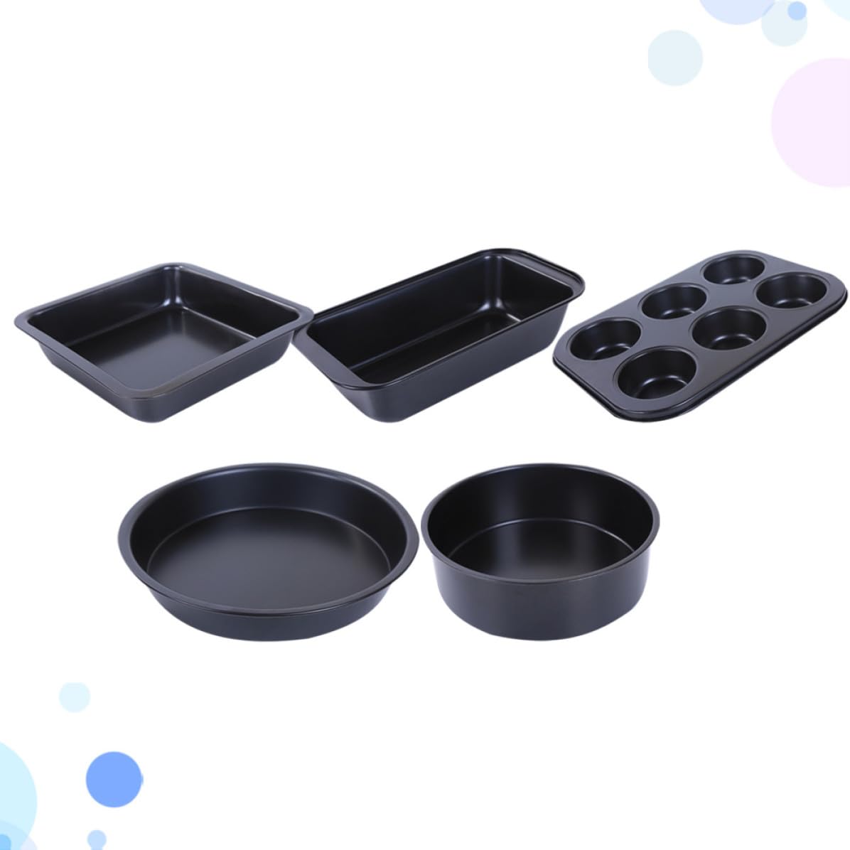 Cabilock 5 Pezzi Set di Teglie da Forno in Acciaio al Carbonio Nero