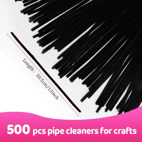 Image of Praisebank 500pcs Black Pipe Cleaners for Crafts
