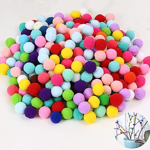 500 Stück Bunte Pompons Probuk 10mm Kleine Bommeln zum Basteln,Mini Filzkugeln Multicolored Flauschigen Bälle DIY Kreative Handwerk für Partydekoration, Girlanden, Quasten, Haarschmuck, Kleidung