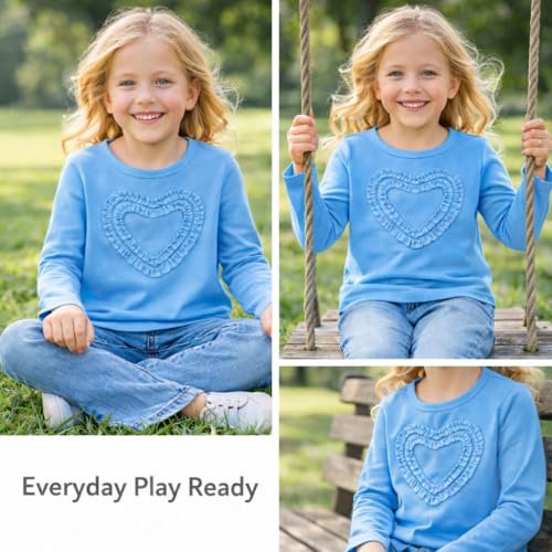 Image of Girls' Heart-Shaped Long Sleeve T-Shirt
