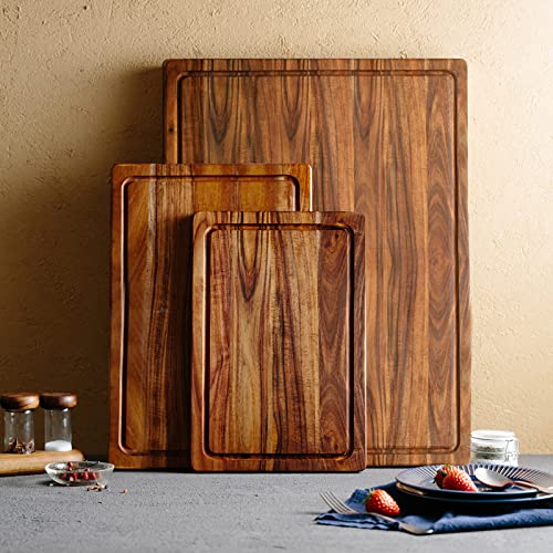 Tabla de Cortar de Madera Acacia con Surco y Asas 38x25 cm miniatura 4
