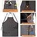 Flipzon Work Apron for Men Women Heavy Duty Canvas Leather Mens Apron Shop Apron Woodworking Apron with Tool Pockets,Smart Cross-Back Straps Design,Adjustable S to XXXL (Grey)