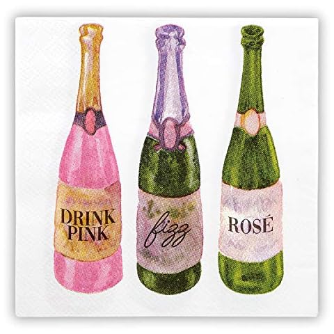 Santa Barbara Design Studio Sippin' Pretty Cocktail Paper Napkins, 20-Count, 5 x 5-Inches, Wedding Champagne Cover