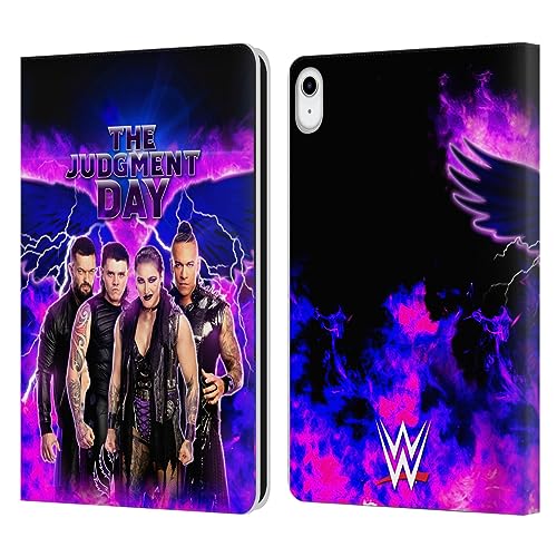 Head Case Designs Officially Licensed WWE Finn, Damian, Rhea, Dominik The Judgment Day Leather Book Wallet Case Cover Compatible with Apple iPad 10.9 (2022)