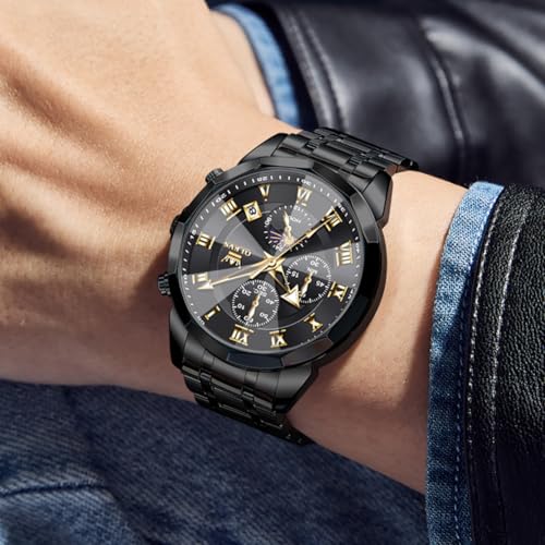 Image of OLEVS Men Watch Business Dress Diamond Luxury Watch Luminous Easy to Read Date Waterproof Stainless Steel Quartz Analog Simple Dress Watch