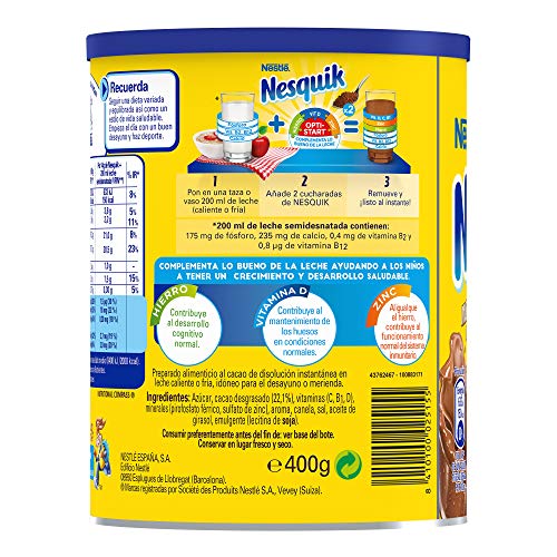 Nestlé, Nesquik, Instant Oploscacao, In doos, 400 g - Afbeelding 4