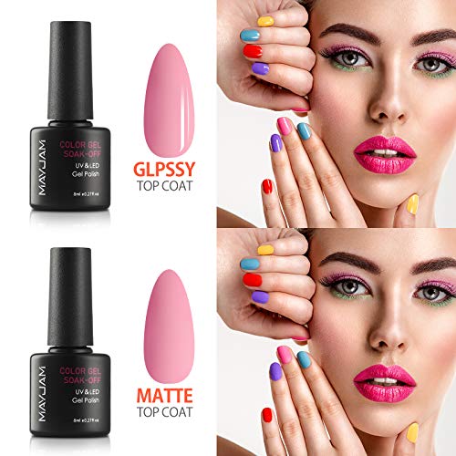 MAYJAM Gel Nagellack Set 12 Farben Semi-Permanent Nail Polish Set Beliebtes Gel Polish Set UV LED Soak Off Gel Polish… – Bild 4