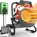 Greenhouse Heater with Thermostat, 1500W Outdoor Heater with Fast Heating, Overheat Protection, Grow Tent Heater for Greenhouse, Garden, Flower Room