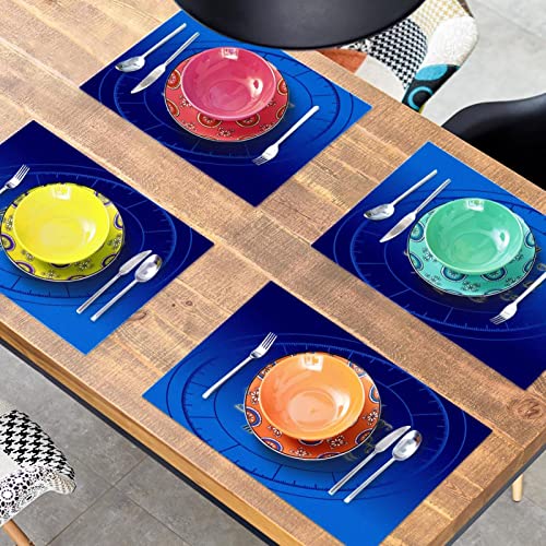 Set de table bleu antidérapant et résistant à la chaleur lot de 6 - 8