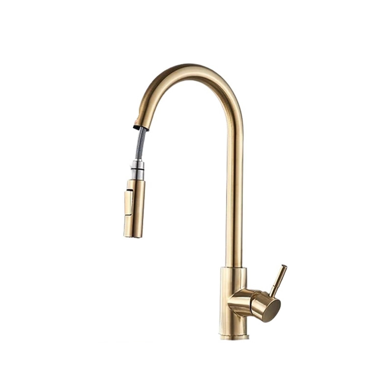 Smart Touch Kitchen Faucet Black Pull Out Sensor Faucets Black/Nickel 360 Rotation Crane 2 Outlet Water Mixer Taps(Brushed Gold Sensor)