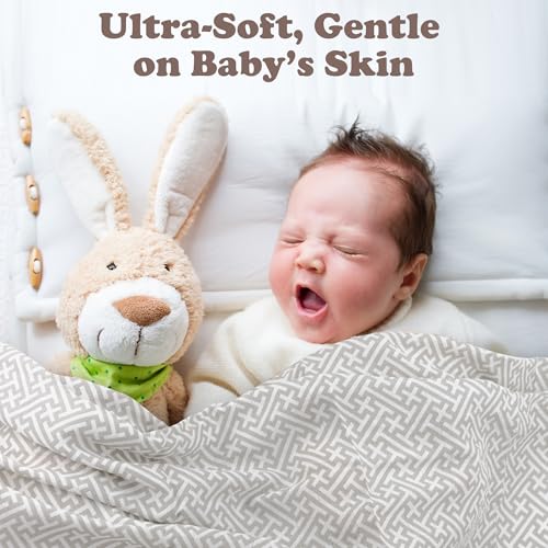 Image of Baby Swaddle Blankets for Newborn | 0-3 Month | Baby Swaddle Wrap for Boy and Girl | 2 Set of Adjustable Nursery Blankets | Breathable Soft Cotton (Gray /White)