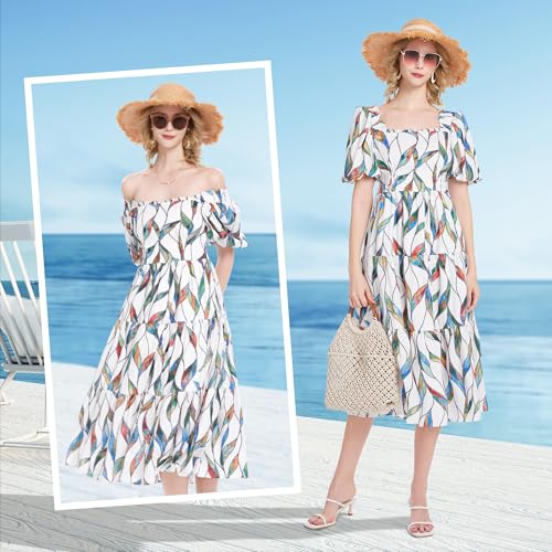 Women’s Bohemian Flora Summer Beach Vacation Dress, Casual Long Flowy Dress for Outdoor Parties2